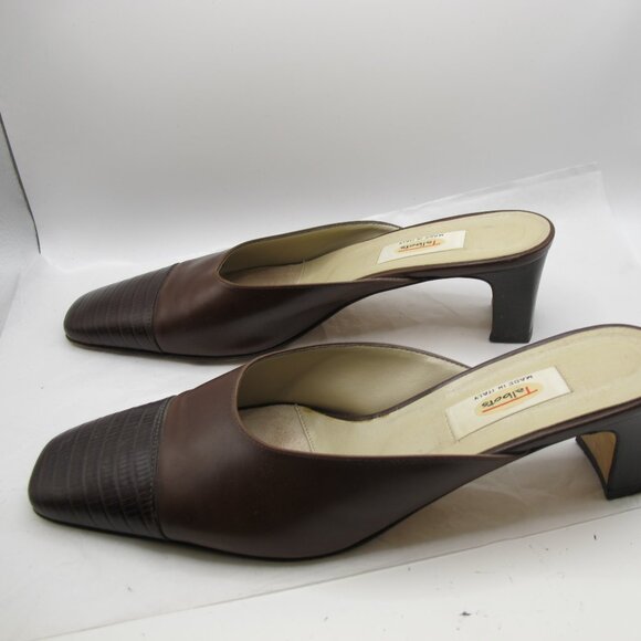 Talbot’s brown leather slide with crocodile-embossed toe 8.5N - Picture 5 of 6